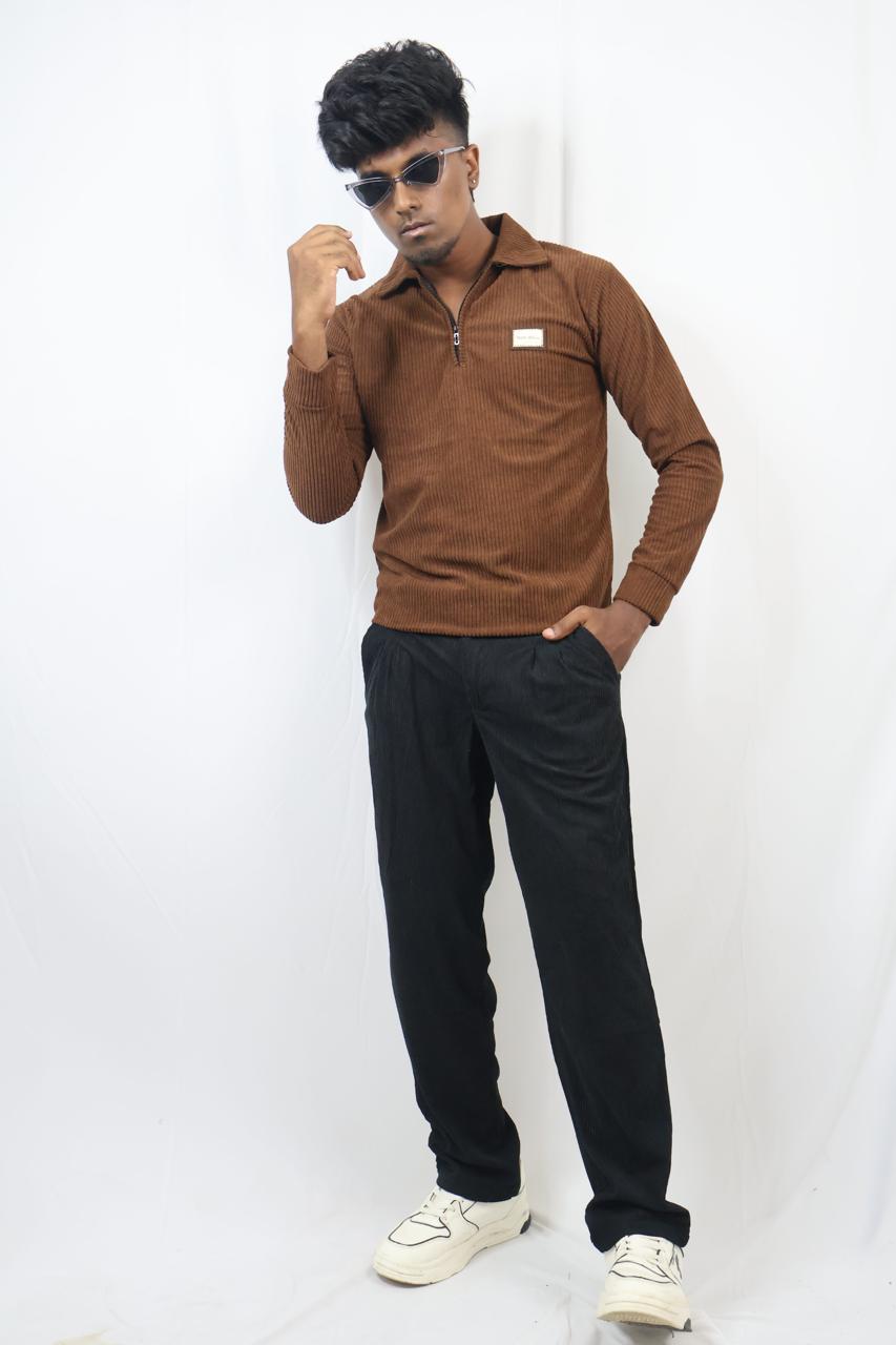 Brown-Courdroy T-Shirt
