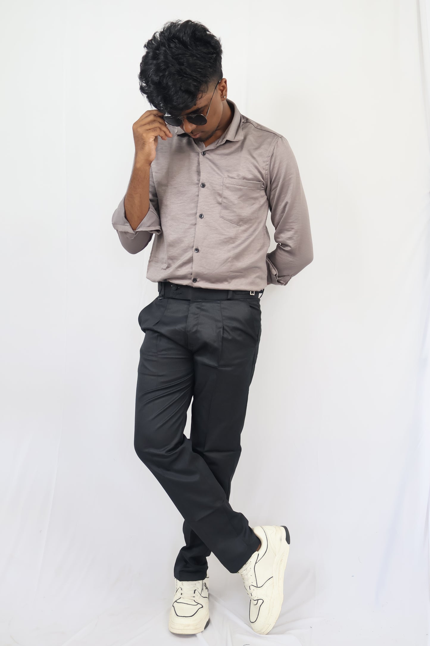 Crushed-Satin Shirt