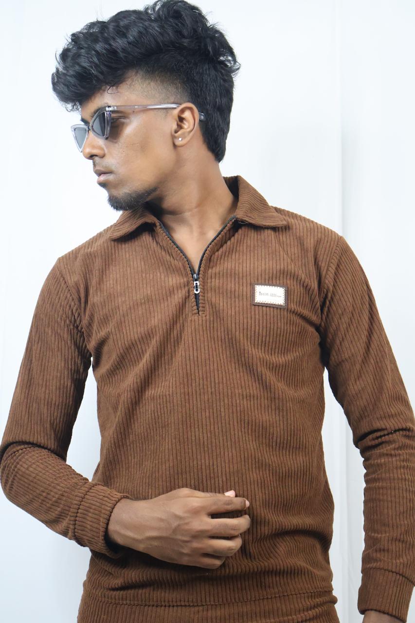 Brown-Courdroy T-Shirt
