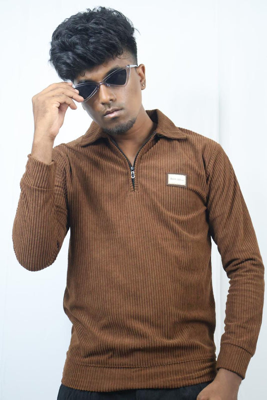 Brown-Courdroy T-Shirt