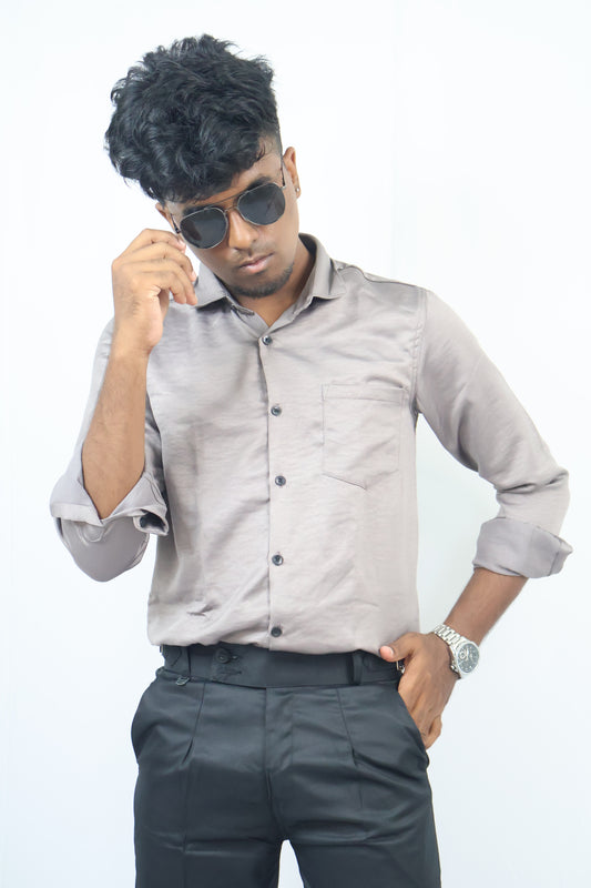 Crushed-Satin Shirt