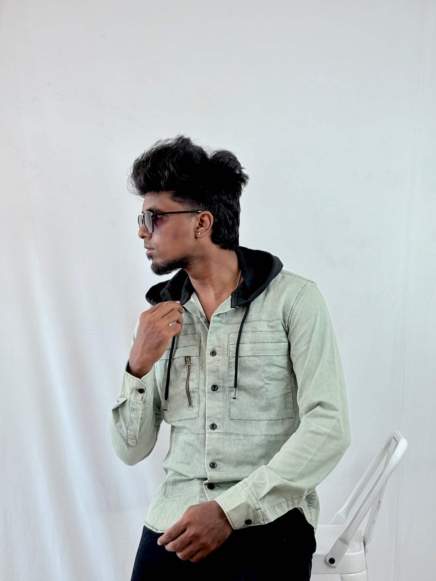 Monkey-collar Shirt