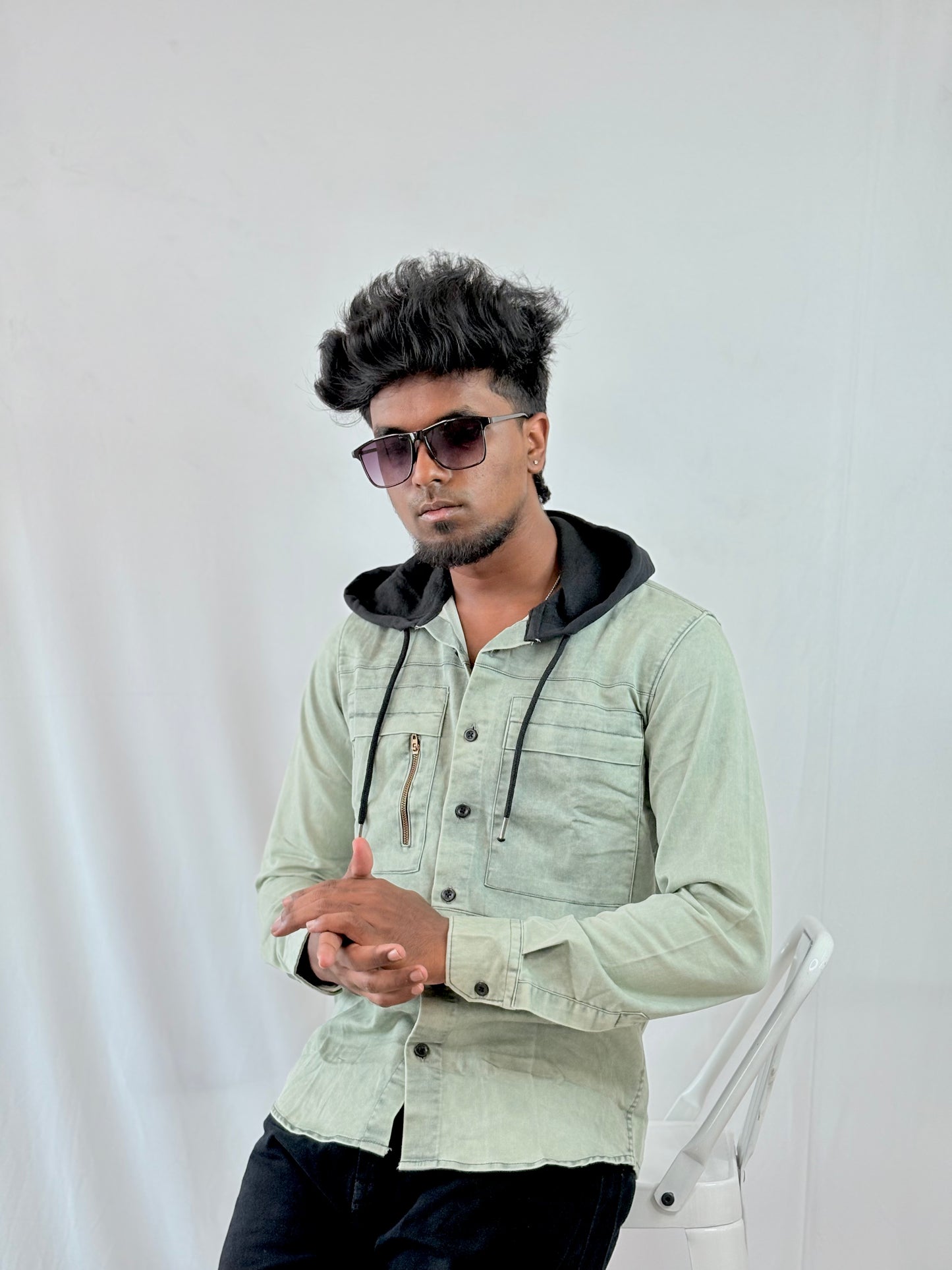 Monkey-collar Shirt