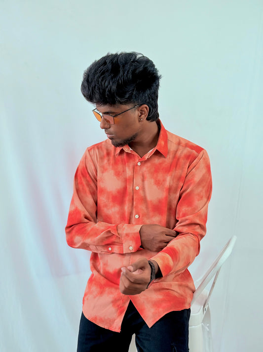 Orange-casual Shirt