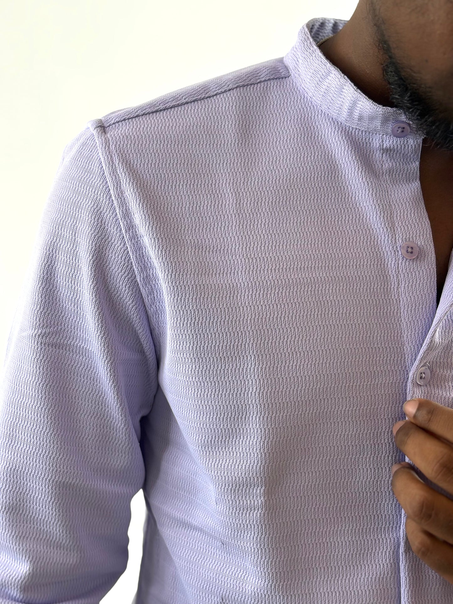 Purple-Chinese collar Shirt