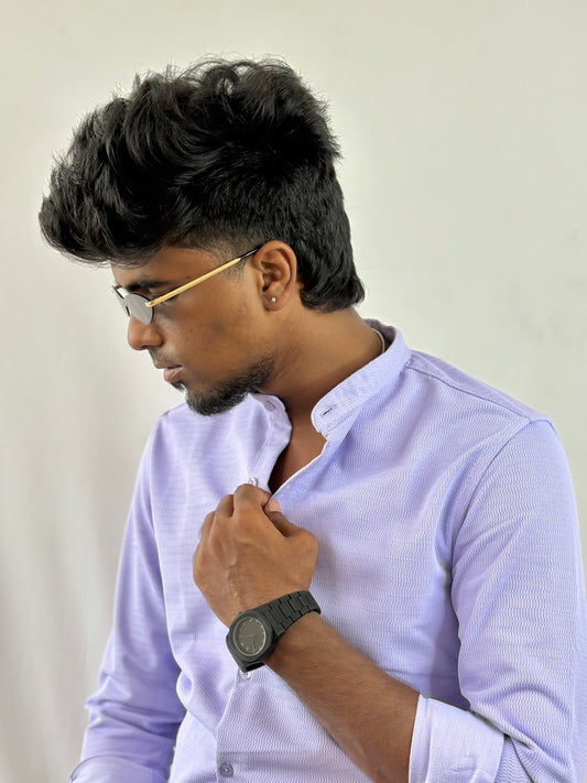 Purple-Chinese collar Shirt
