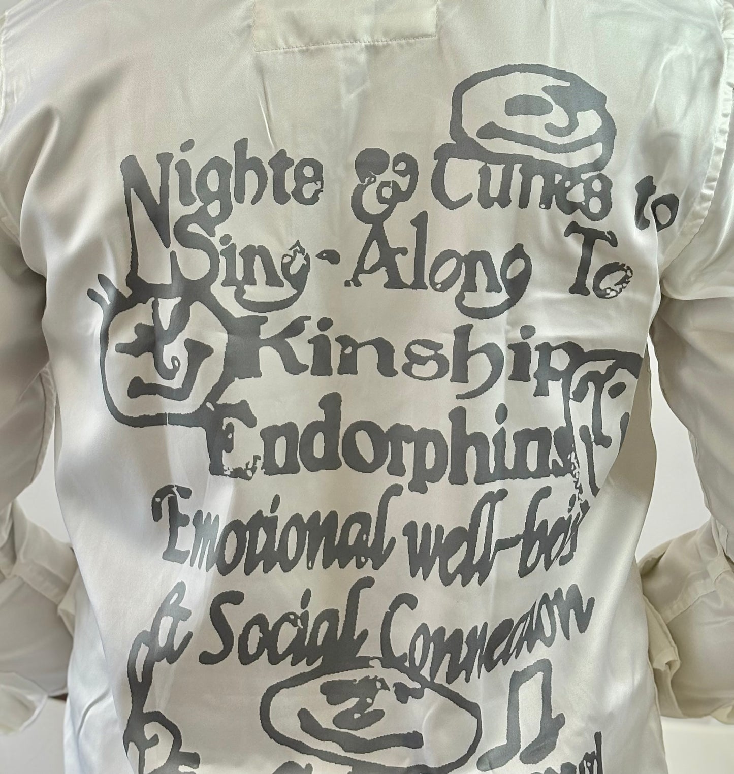 Back-Print satin Shirt