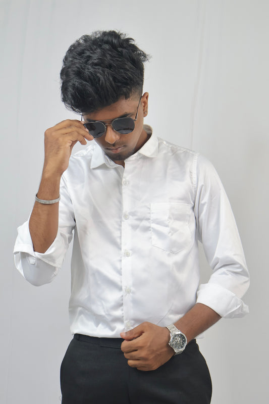 White-Satin Shirt