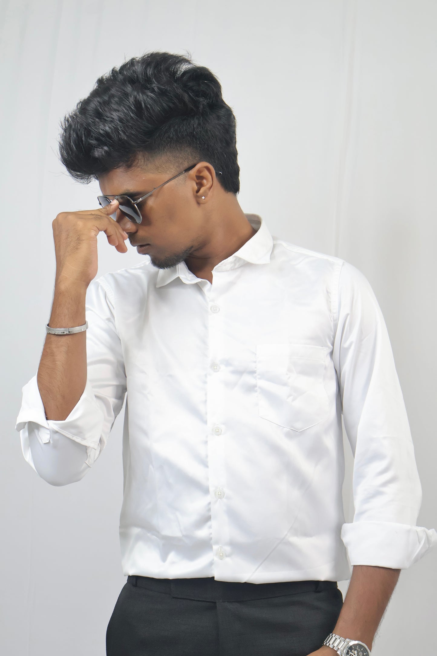 White-Satin Shirt